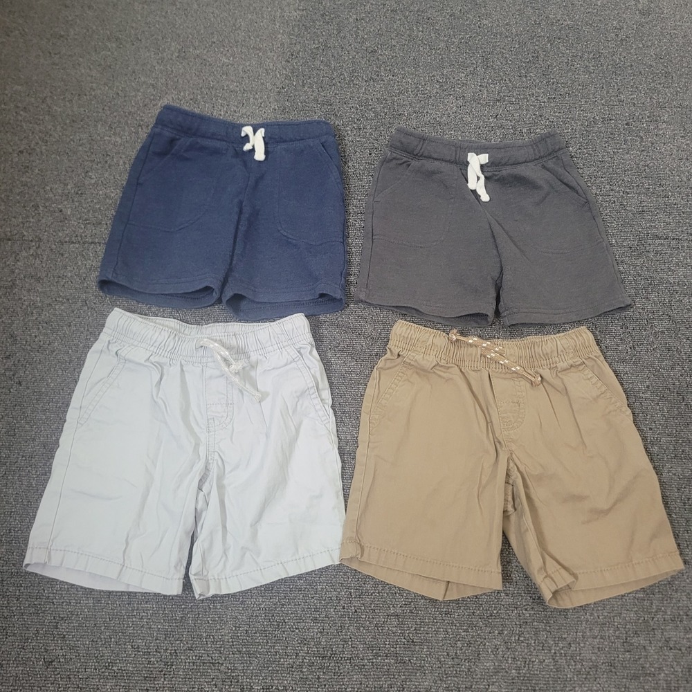 Cat & Jack Size 4T Lot of 4 Shorts Boys Blue Gray Khaki Chino Casual Everyday